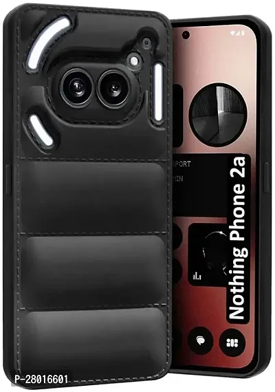 Nothing Phone 2a 5G | Matte Soft Case | Liquid Silicon | Puff Case for Nothing Phone 2a 5G with Camera Protection | (Black)-thumb0