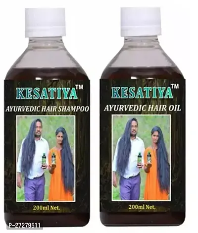 Kasatiya Ayurvedic Hair Shampoo And Hair Oil- 200 ml Each , Pack Of 2