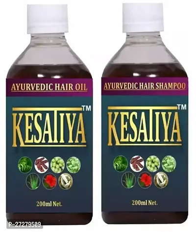 Kasatiya Ayurvedic Hair Shampoo And Hair Oil- 200 ml Each , Pack Of 2