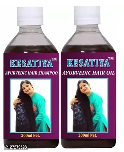 Kasatiya Ayurvedic Hair Shampoo And Hair Oil- 200 ml Each , Pack Of 2