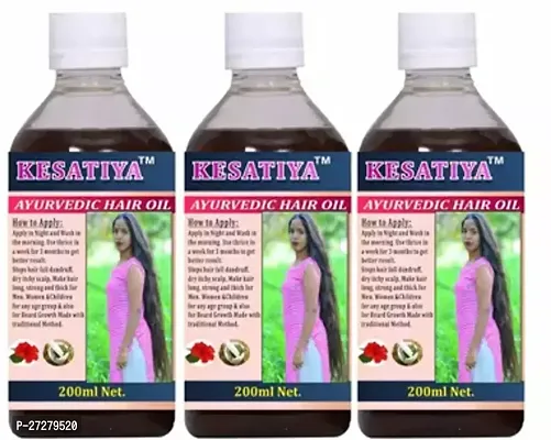 Kasatiya Ayurvedic Hair Oil- 200 ml Each , Pack Of 3-thumb0