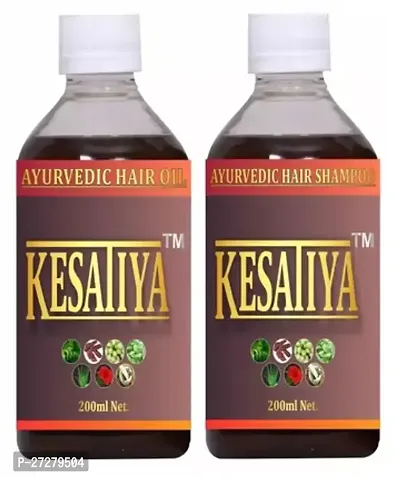 Kasatiya Ayurvedic Hair Shampoo And Hair Oil- 200 ml Each , Pack Of 2-thumb0