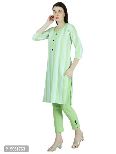 Classic Khadi Cotton Printed Kurta Bottom Set for Women-thumb2