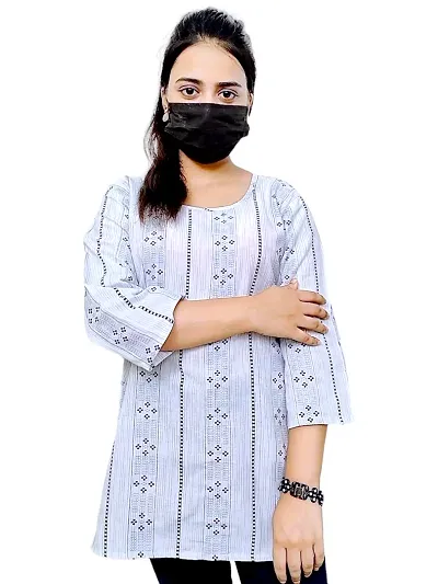 Stylish Cotton Blend Short Kurta For Women