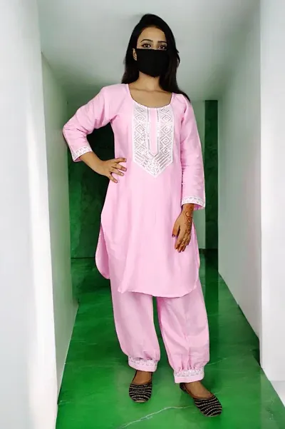 Stylish Pretty Afghani Kurti Pant Set for Women