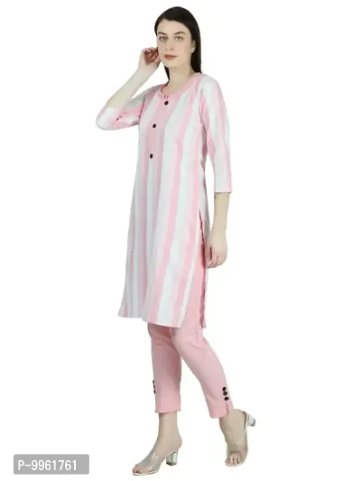 Classic Khadi Cotton Printed Kurta Bottom Set for Women-thumb2