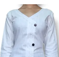 White Angrakha Kurti Design Khadi Cotton for Girls Women-thumb3