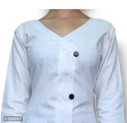 White Angrakha Kurti Design Khadi Cotton for Girls Women-thumb4
