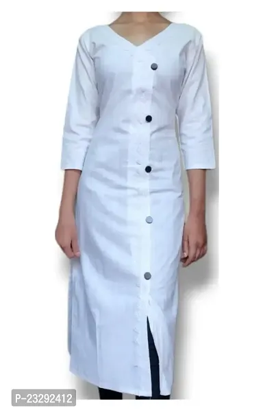 White Angrakha Kurti Design Khadi Cotton for Girls Women-thumb3