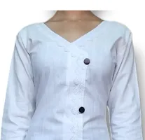 White Angrakha Kurti Design Khadi Cotton for Girls  Women-thumb3