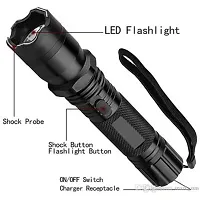 1101 Metal Stun Gun LED Tactical Rechargeable Flashlight Self Defense Electric Shock Torch-thumb4