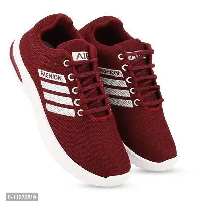 Trendy Sports Shoes Lace-Up Lightweight Maroon Shoes For Women-thumb2
