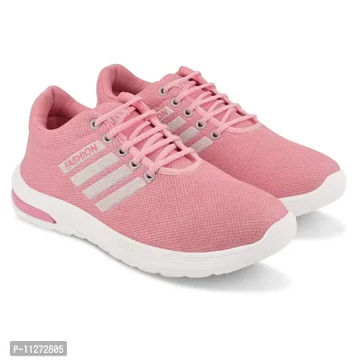 Trendy Sports Shoes Lace-Up Lightweight Pink Shoes For Women-thumb0