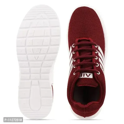 Trendy Sports Shoes Lace-Up Lightweight Maroon Shoes For Women-thumb4