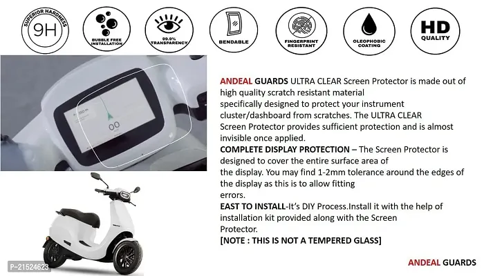 Premium Tempered Glass Screen Protector for Ola S1 Pro S1 EV Scooter Ola S1 Pro S1 EV Scooter Screen Guard: 9H Hardness Crystal Clear Protection Anti-Scratch Screen Protector for Ola S1 Pro, S1 EV Sco-thumb2