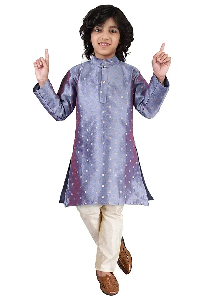 Vesham Silk Kurta Pajama Set For Boys Kids | Sherwani Style Kurta Paijama