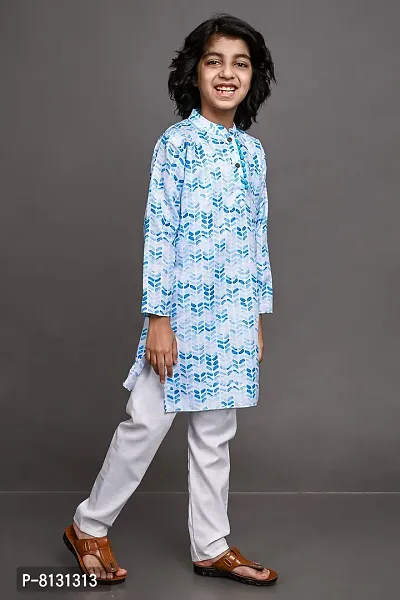 Vesham White Cotton Kurta Pajama Set for Boy's-thumb4