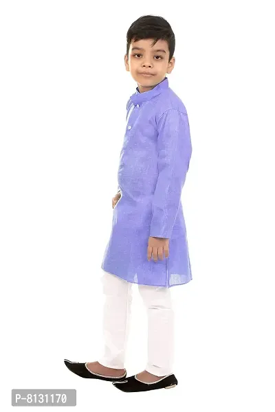 Vesh Kurta Pajama Set for Boys, Cotton Blended, Orange-thumb2