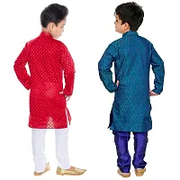 Vesh Cotton Silk Kurta Pajama Set For Boys Kids-thumb1
