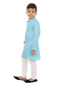 Vesh Kurta Pajama Set for Boys, Cotton Blended, Orange-thumb2