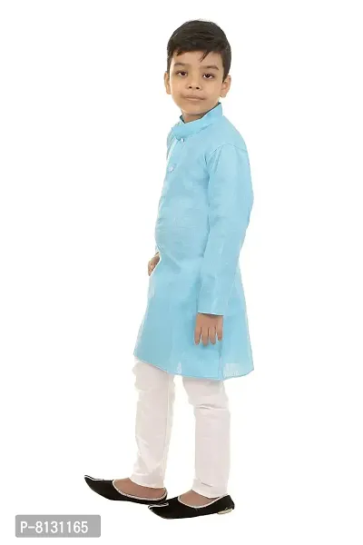 Vesh Kurta Pajama Set for Boys, Cotton Blended, Orange-thumb3