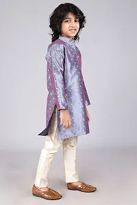 Vesham Cotton Silk Kurta Pajama Set For Boys Kids | Sherwani Style Kurta Paijama-thumb4