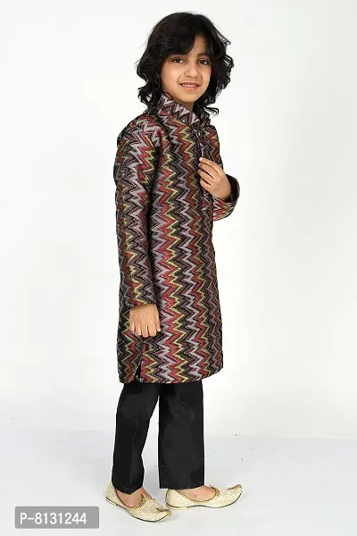 Vesham Cotton Silk Kurta Pajama Set For Boys Kids | Sherwani Style Kurta Paijama-thumb4