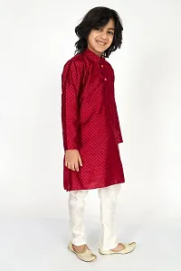 Vesham Cotton Silk Kurta Pajama Set For Boys Kids | Sherwani Style Kurta Paijama-thumb3