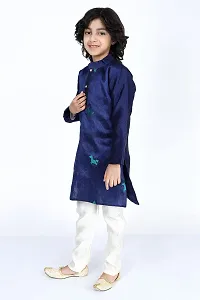 Vesham Cotton Silk Kurta Pajama Set For Boys Kids | Sherwani Style Kurta Paijama-thumb1