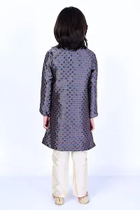 Vesham Cotton Silk Kurta Pajama Set For Boys Kids | Sherwani Style Kurta Paijama-thumb1