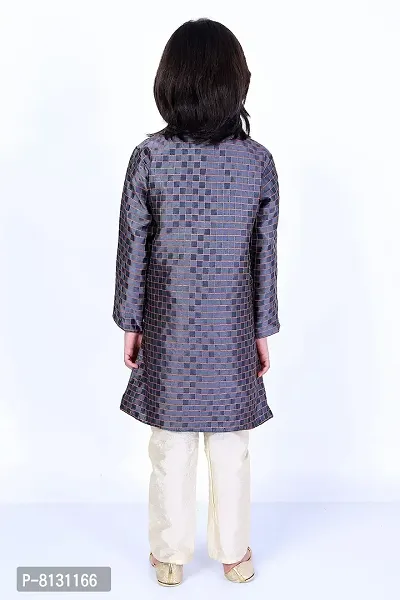 Vesham Cotton Silk Kurta Pajama Set For Boys Kids | Sherwani Style Kurta Paijama-thumb2