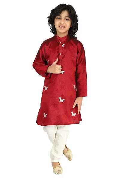 Vesham Silk Kurta Pajama Set For Boys Kids | Sherwani Style Kurta Paijama