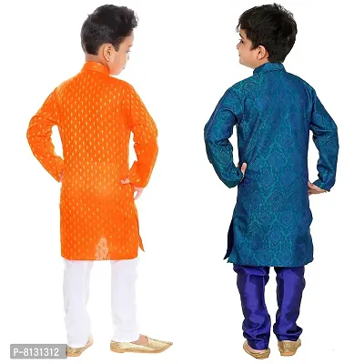 Vesh Cotton Silk Kurta Pajama Set For Boys Kids-thumb2
