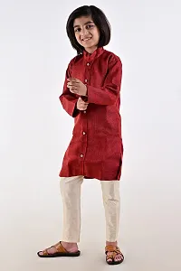 Vesham Kurta Style Shearwani & Pajama Set for Boy's-thumb3