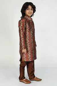 Vesham Cotton Silk Kurta Pajama Set For Boys Kids | Kids Kurta Payjama 5-6 Years-thumb3