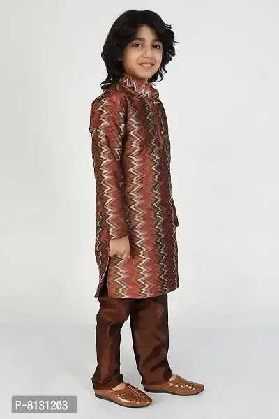 Vesham Cotton Silk Kurta Pajama Set For Boys Kids | Kids Kurta Payjama 5-6 Years-thumb4