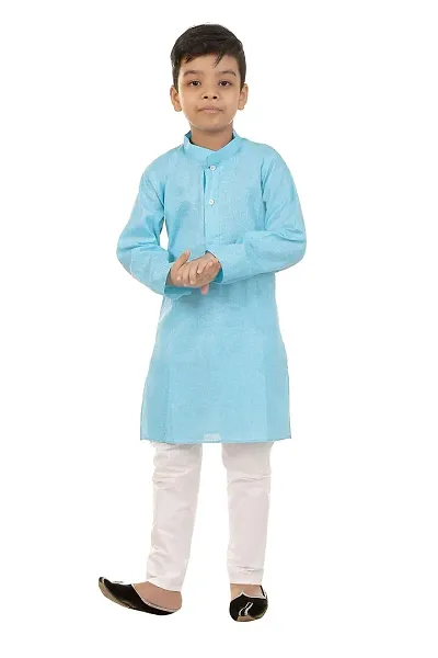 Vesh Kurta Pajama Set for Boys, Cotton Blended, Orange