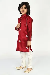 Vesham Cotton Silk Kurta Pajama Set For Boys Kids | Sherwani Style Kurta Paijama-thumb3