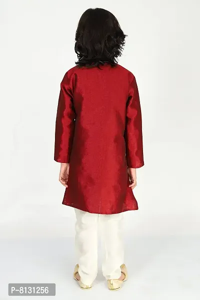 Vesham Cotton Silk Kurta Pajama Set For Boys Kids | Sherwani Style Kurta Paijama-thumb3