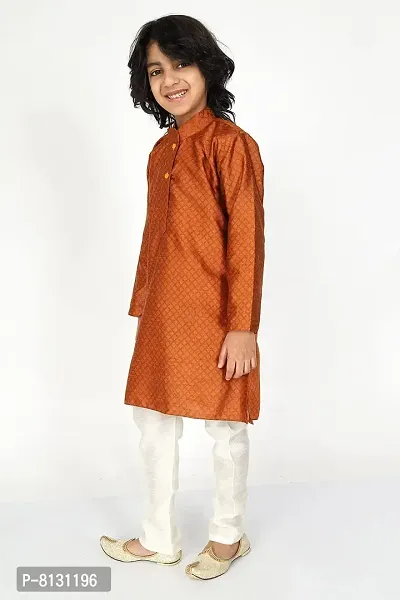 Vesham Cotton Silk Kurta Pajama Set For Boys Kids | Sherwani Style Kurta Paijama-thumb4