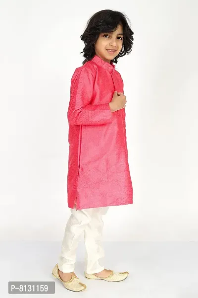 Vesham Cotton Silk Kurta Pajama Set For Boys Kids | Sherwani Style Kurta Paijama-thumb5