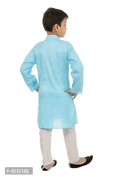 Vesh Kurta Pajama Set for Boys, Cotton Blended, Orange-thumb2