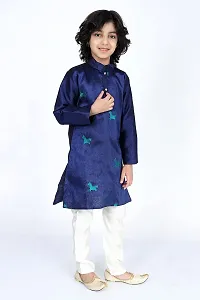 Vesham Cotton Silk Kurta Pajama Set For Boys Kids | Sherwani Style Kurta Paijama-thumb4