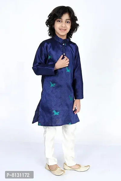 Vesham Cotton Silk Kurta Pajama Set For Boys Kids | Sherwani Style Kurta Paijama-thumb5