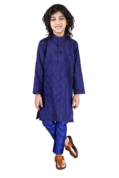 Vesham Cotton Silk Kurta Pajama Set For Boys Kids | Sherwani Style Kurta Paijama