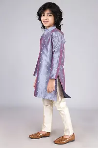 Vesham Cotton Silk Kurta Pajama Set For Boys Kids | Sherwani Style Kurta Paijama-thumb3