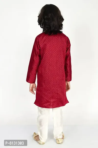 Vesham Cotton Silk Kurta Pajama Set For Boys Kids | Sherwani Style Kurta Paijama-thumb2