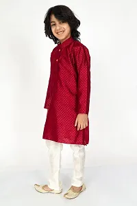 Vesham Cotton Silk Kurta Pajama Set For Boys Kids | Sherwani Style Kurta Paijama-thumb2