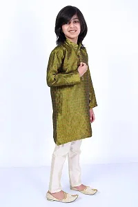 Vesham Cotton Silk Kurta Pajama Set For Boys Kids | Sherwani Style Kurta Paijama-thumb3