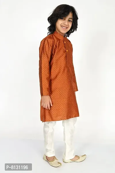 Vesham Cotton Silk Kurta Pajama Set For Boys Kids | Sherwani Style Kurta Paijama-thumb5